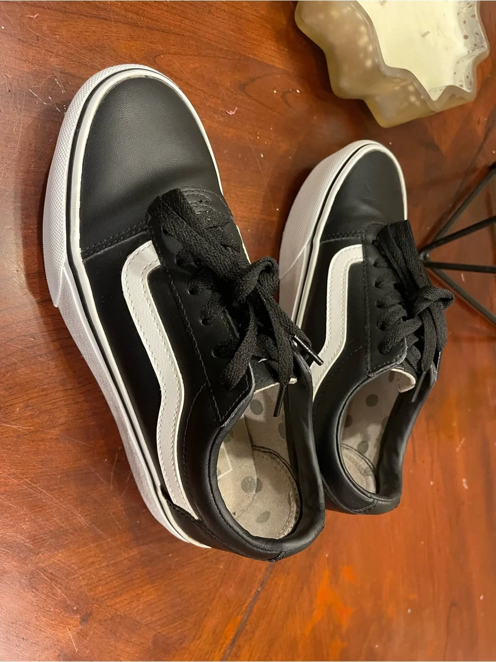 Vans Black and White Platform Old Skool Sneakers